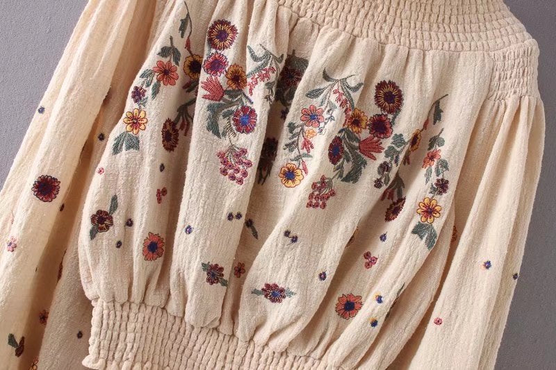 Cotton Linen Bohemian Blouse | Boho Lantern Sleeve Top | Boho Top | Spring Blouse | Boho Blouses for Women | Summer Blouse | Boho Shirts