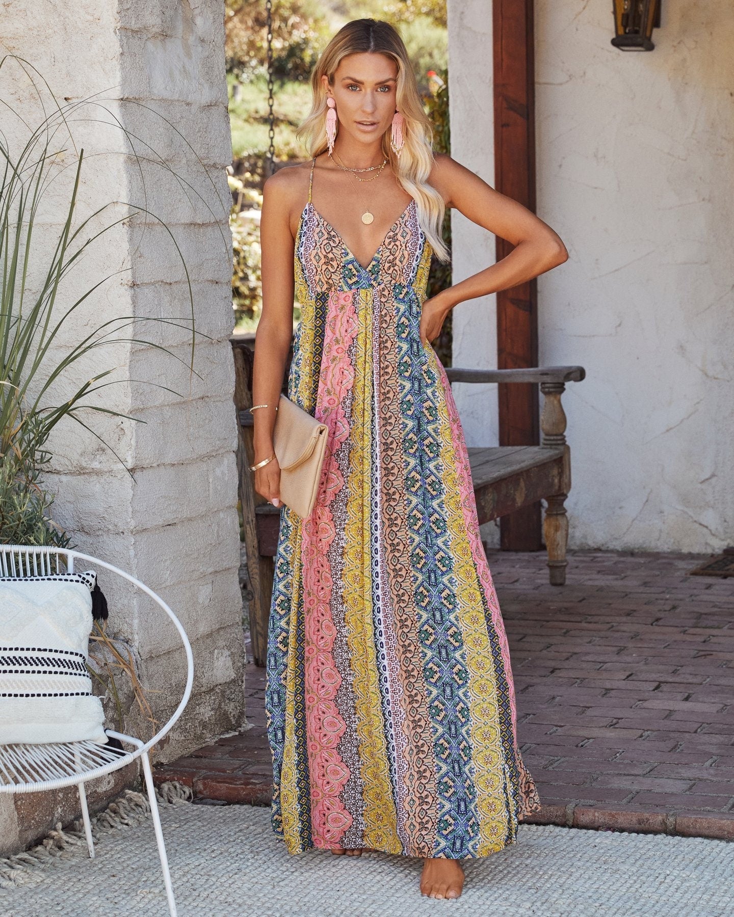 Spaghetti Straps Maxi Dress Bohemian Clothing Beach Dress Boho D luckybirdapparel