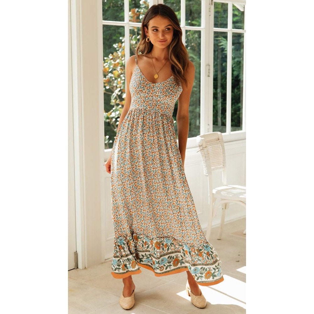 Boho spaghetti strap sales maxi dress