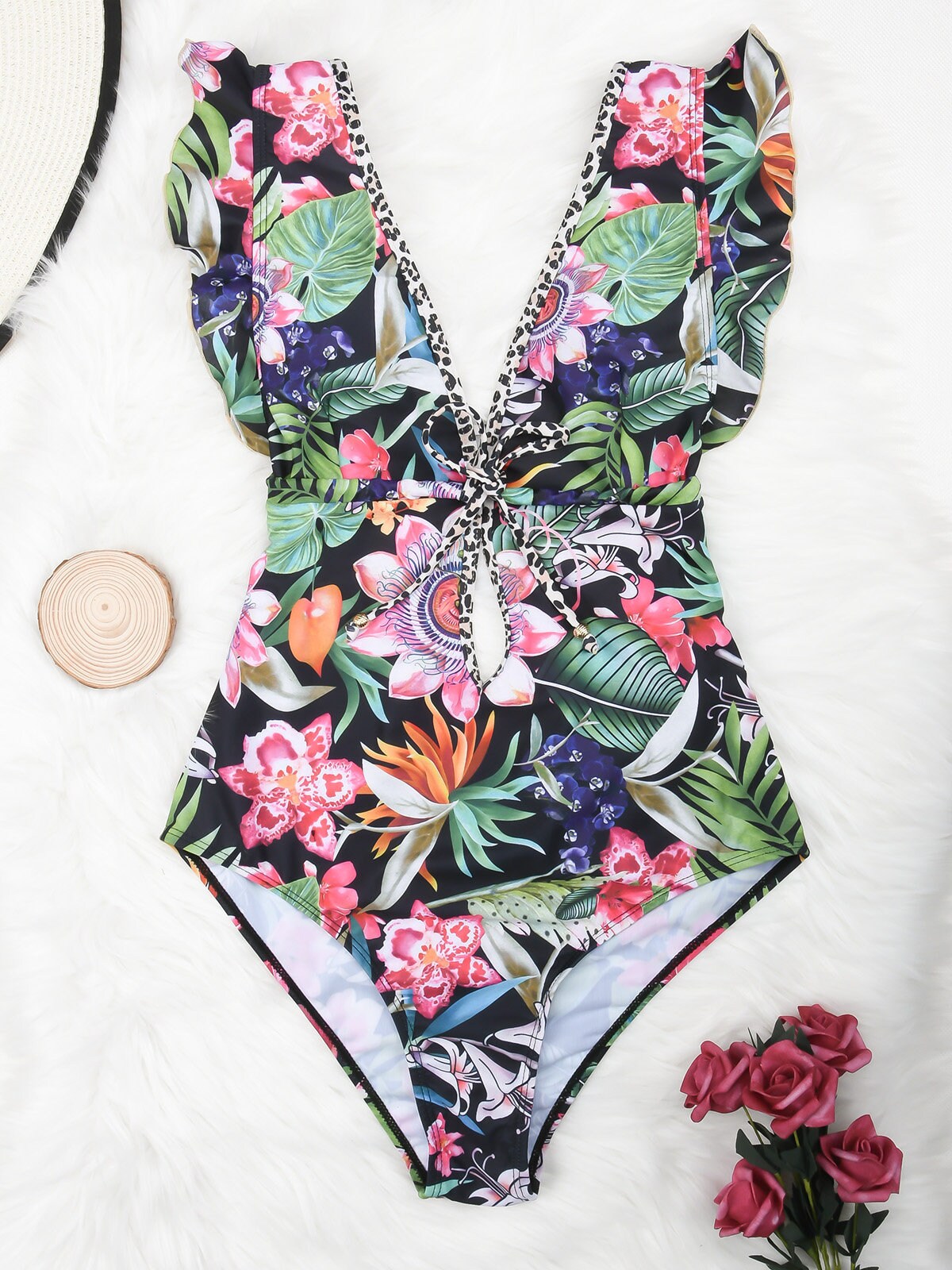 Women Swimwear | Ruffle Bathing Suit | Floral Bodysuit | One Piece Swimsuit | Women Bathing Suit | Women Beachwear | Women Bikini Set