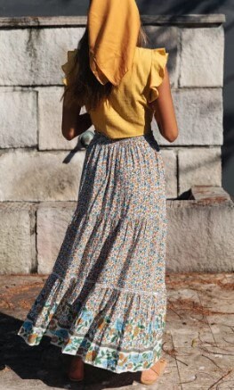 Bohemian Beige Floral Skirt | Floral Skirt | Summer Skirt | Fall Skirt | Maxi Skirt | Boho Skirts