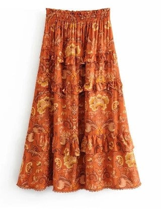 Bohemian Skirt | Floral Skirt | Summer Skirt | Fall Skirt | Maxi Skirt | Boho Skirts | Skirts for Women | Skirt for Summer