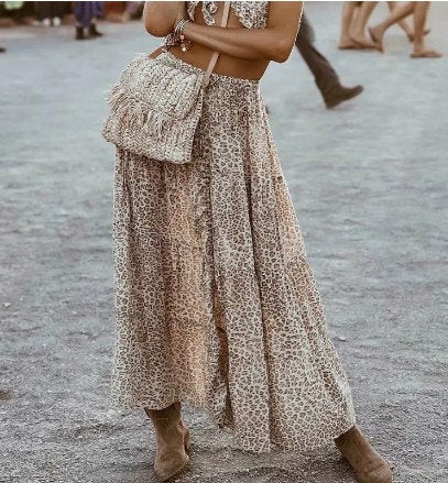 Leopard Maxi Skirt | Bohemian Maxi Skirt | Summer Skirt | Fall Skirt | Maxi Skirt | Boho Skirts for Women | Skirts for Women