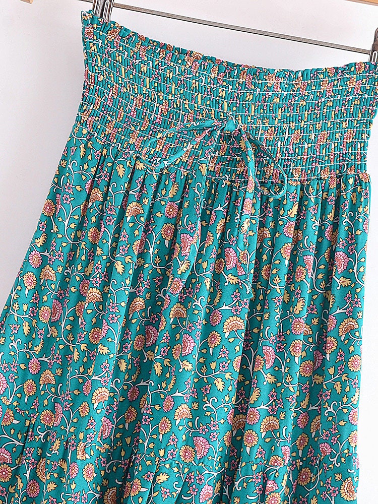 Bohemian Floral Print Maxi Skirt | Floral Skirt | Summer Skirt | Fall Skirt | Boho Skirt