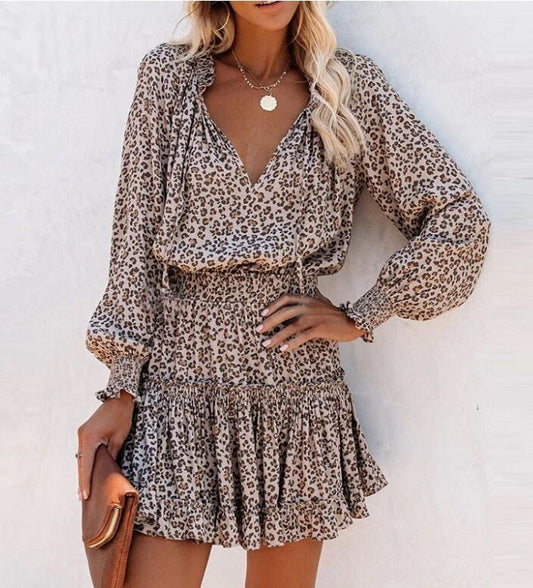 Leopard Dress | Summer Ladies Dress | Fashion Dress | Bohemian Mini Dress | Party Dresses | Summer Dress | Cocktail Party Dress