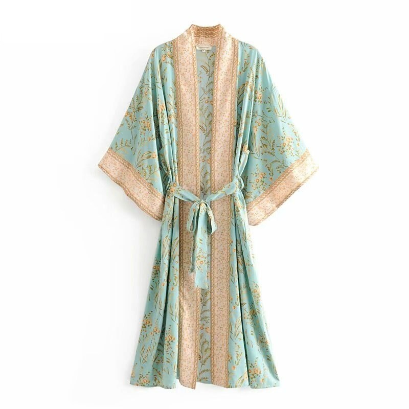 Boho Kimono Robe | Kimono Robe | Boho Beach Coverup | Women's Cotton Kimono | Boho Pool Robe | Boho Dressing Gown