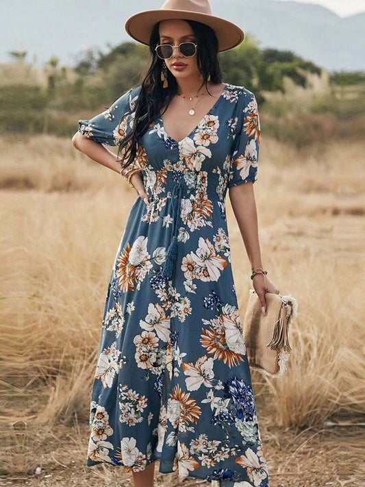 Floral Ladies Dress | Summer Boho Dress | Fashion Dress | Bohemian Flowy Dress | Party Dresses | Summer Dress