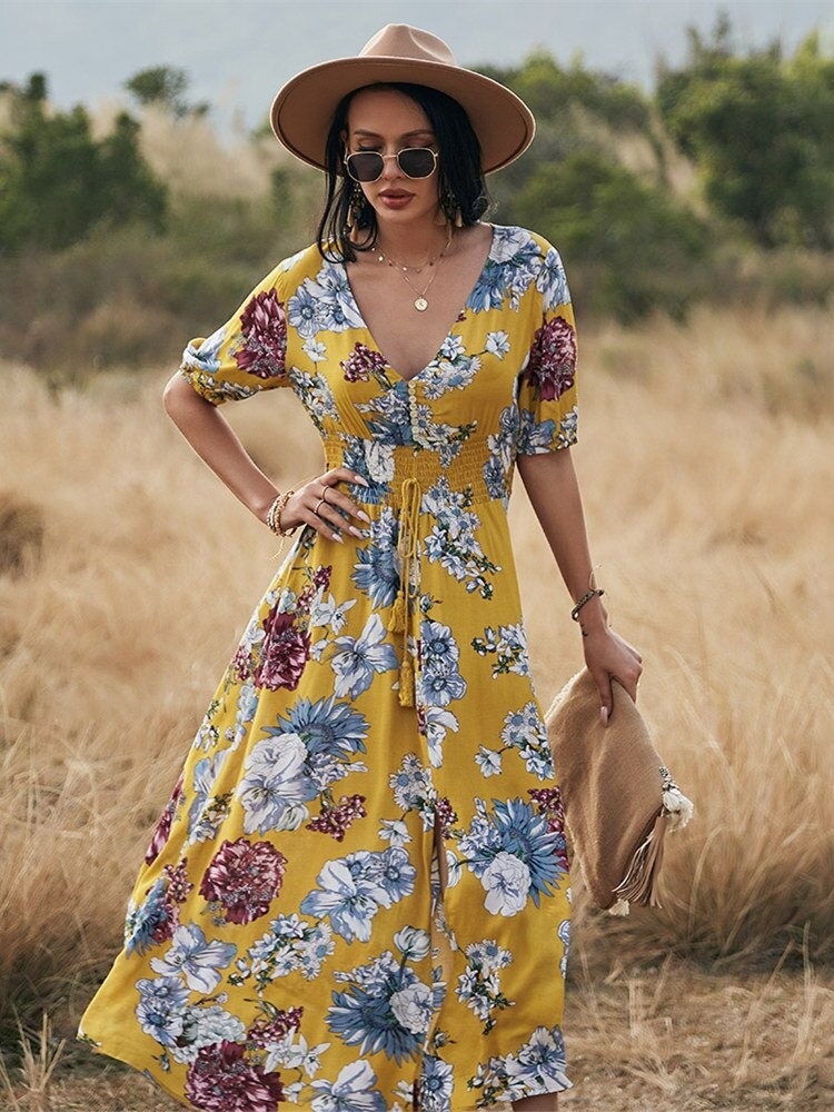 Spring Maxi Dress | Bohemian Clothing | Beach Bohemian Summer Dress | Boho Dress | Hippie Dress | Bohemian Dresses