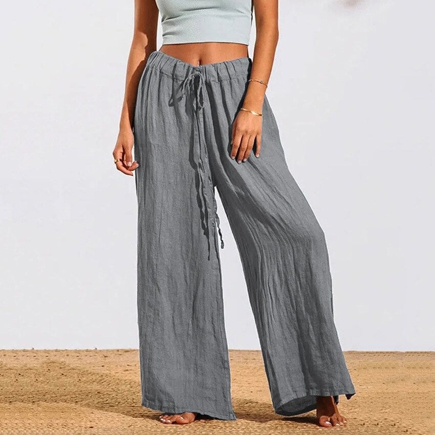Womens Linen Pants Natural Clothing Hippie Pants Lounge Plus Size