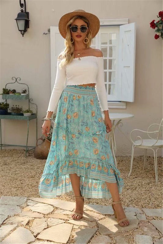 Bohemian Floral Print Maxi Skirt | Floral Skirt | Summer Skirt | Fall Skirt