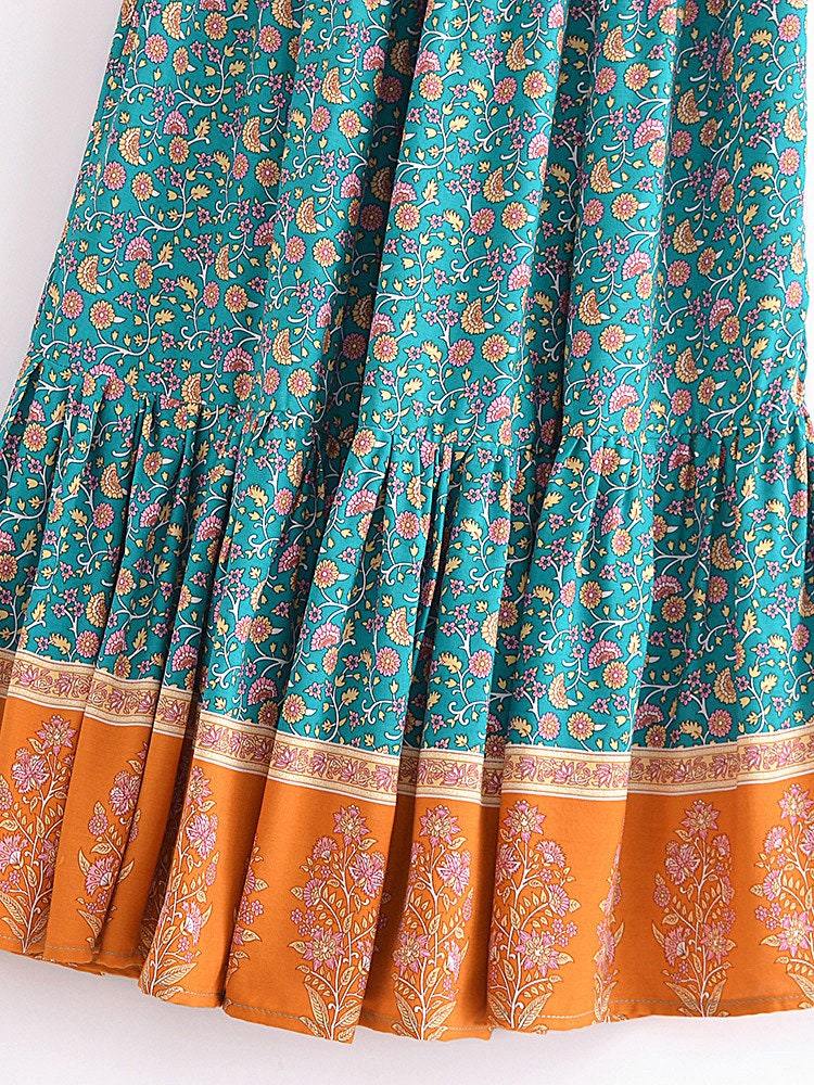 Bohemian Floral Print Maxi Skirt | Floral Skirt | Summer Skirt | Fall Skirt | Boho Skirt