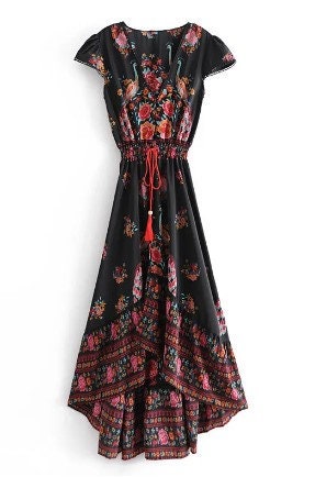 Floral Maxi Dress | Summer Dress | Vintage Dress | Bohemian Maxi Dress | Cocktail Party Dresses | Maxi Dress | Boho Dresses for Women