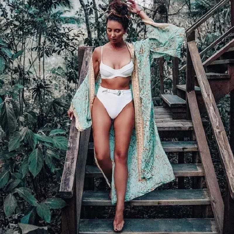 Boho Kimono Robe | Kimono Robe | Boho Beach Coverup | Women's Cotton Kimono | Boho Pool Robe | Boho Dressing Gown