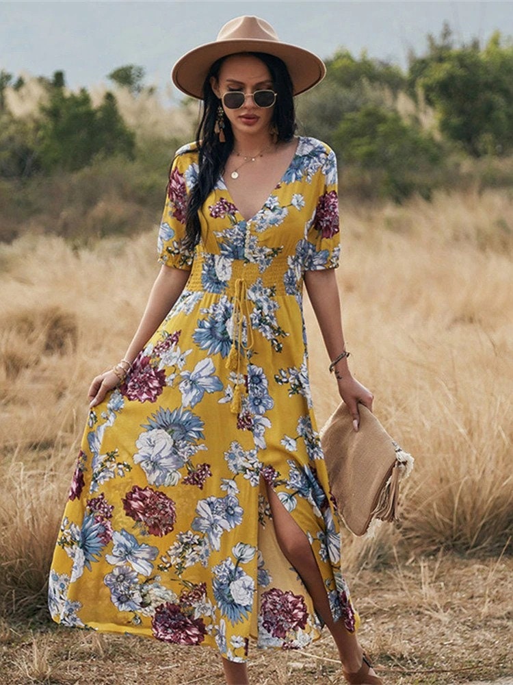 Spring Maxi Dress | Bohemian Clothing | Beach Bohemian Summer Dress | Boho Dress | Hippie Dress | Bohemian Dresses