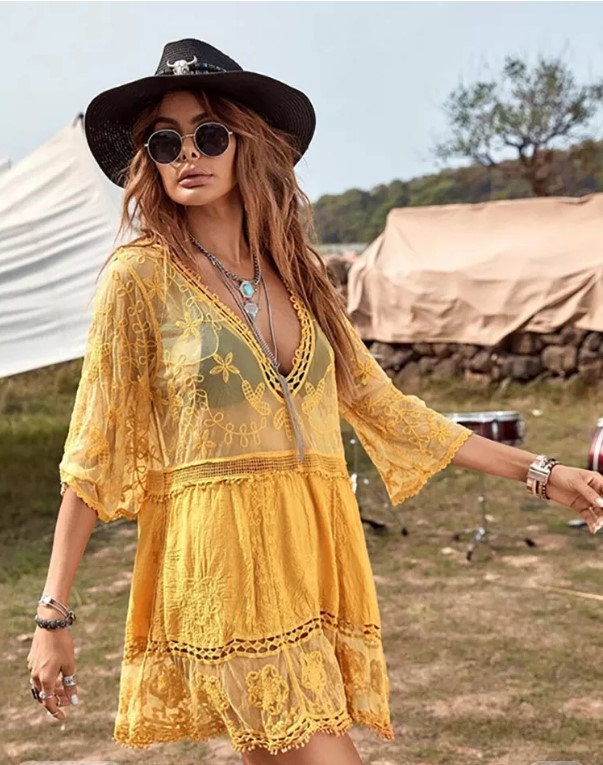 Hippie boho cheap dress