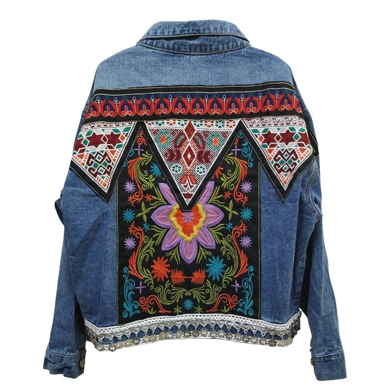 Bomber Jacket | embroidered denim jacket | women oversized vintage ...