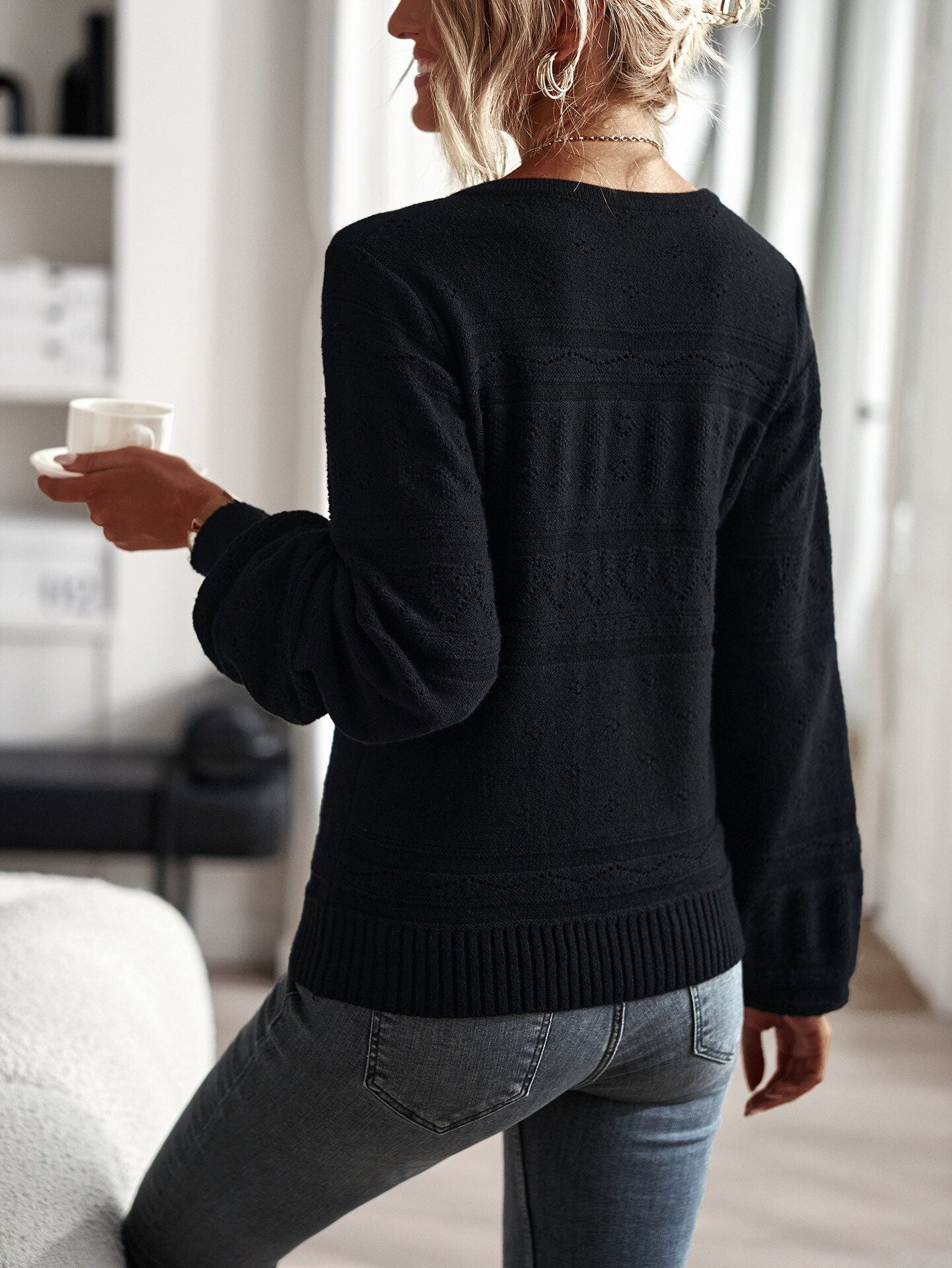 Sexy Sweater | V-neck Sweaters for Women | Boho Sweater | Solid Color Long Sleeve Sweater | Knit Sweater